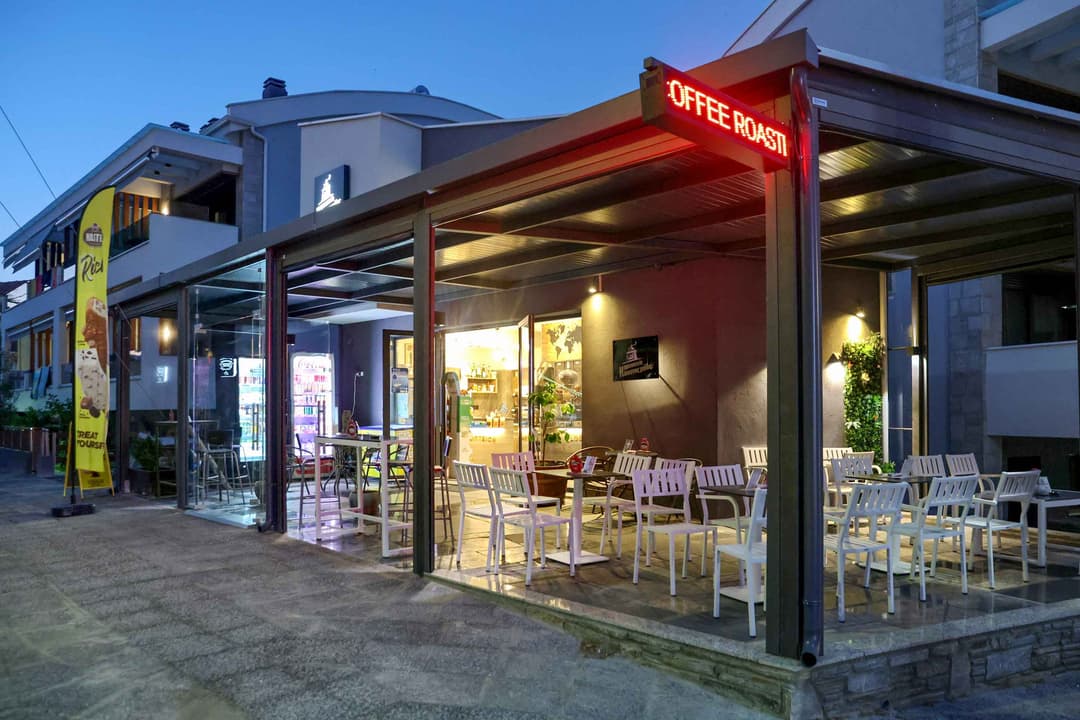 Interior view focusing on the shop's decor and lighting